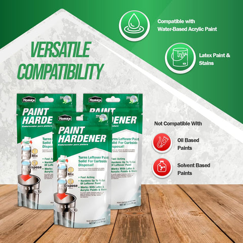 Suitable for water-based acrylic and latex paints for easy disposal.