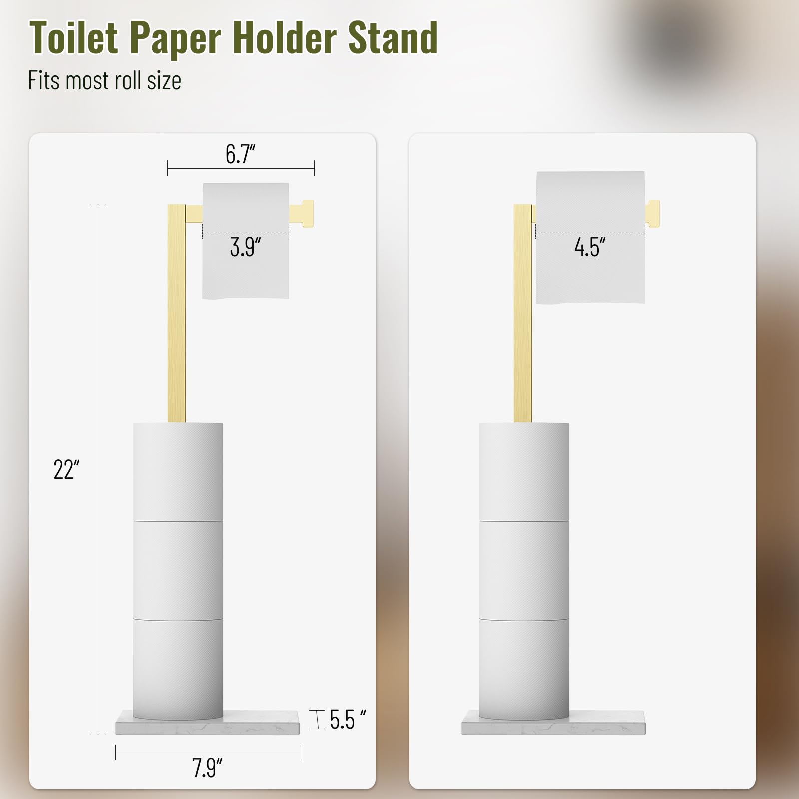 Homevacious Gold brushed stainless steel finish for a rustproof bathroom accent.