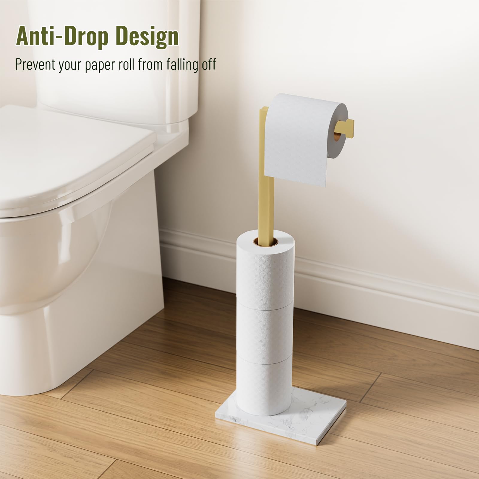 Homevacious Gold modern look blends with contemporary bathroom decor.