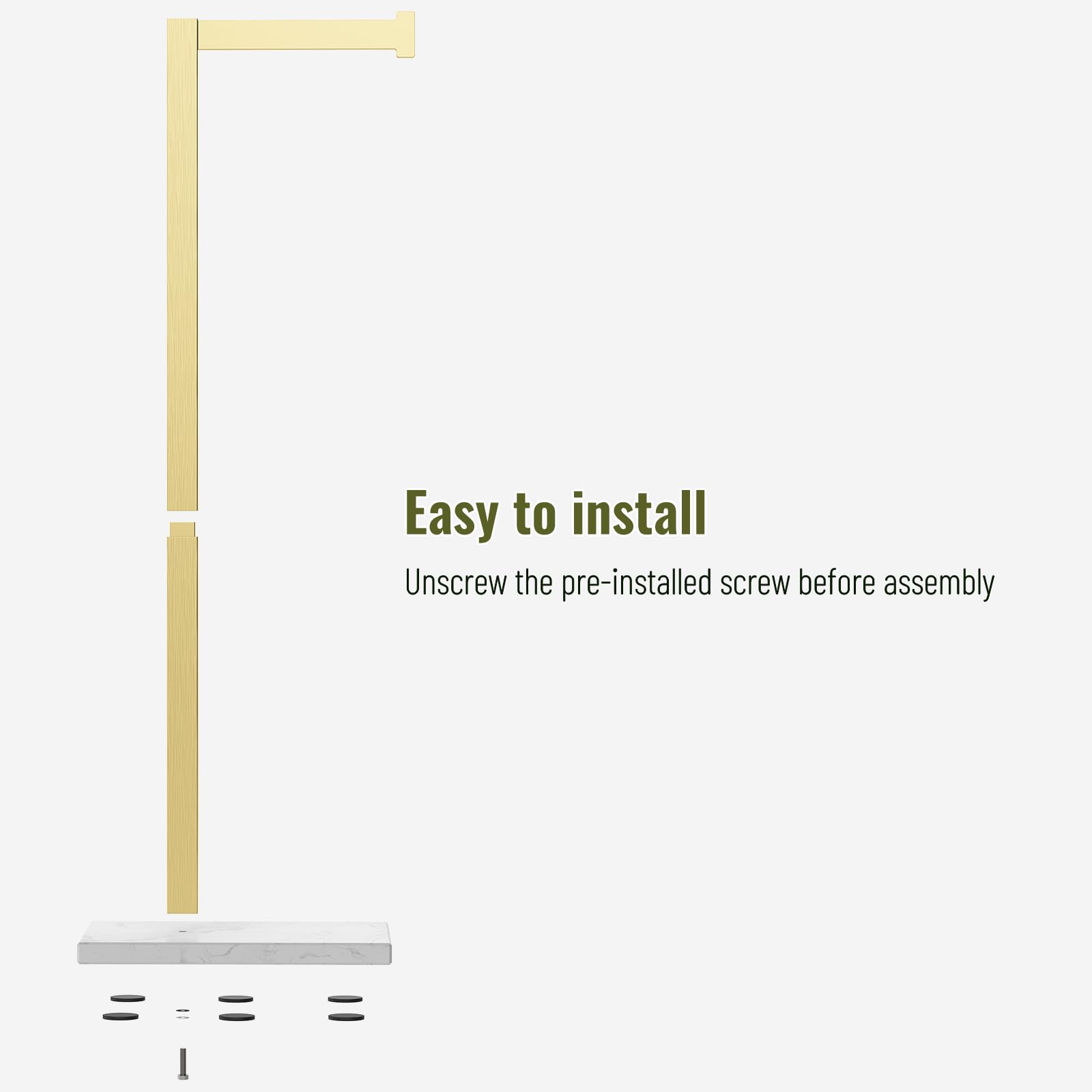 Homevacious Gold simple install with screws for secure setup.