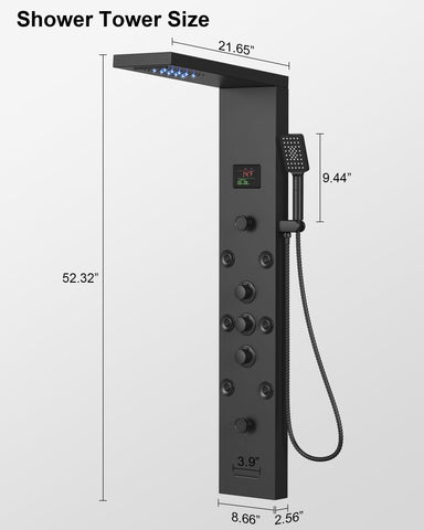 Homevacious LED display shows real-time water temperature.