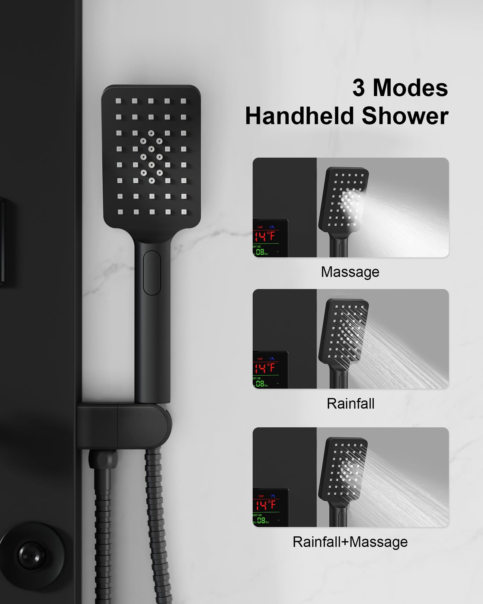 Homevacious matte black finish adds modern, rust-resistant style.
