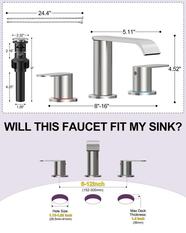 Homevacious pop-up drain included for quick sink setup.