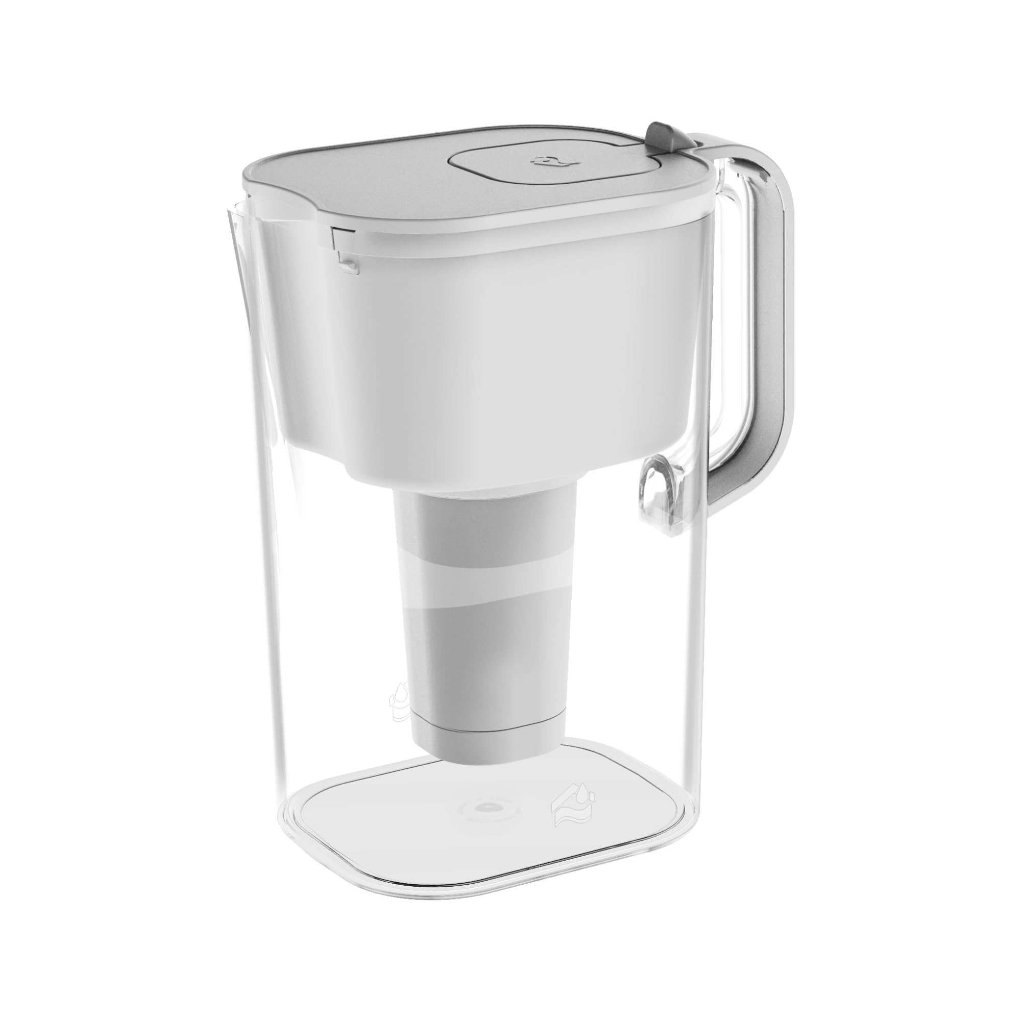 HomeWater 10-Cup Pitcher White pours smoothly with a secure locking lid for mess-free use.