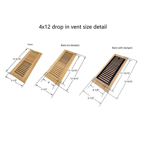 Homewell drop-in vent with louvers provides quick installation and adjustable airflow.