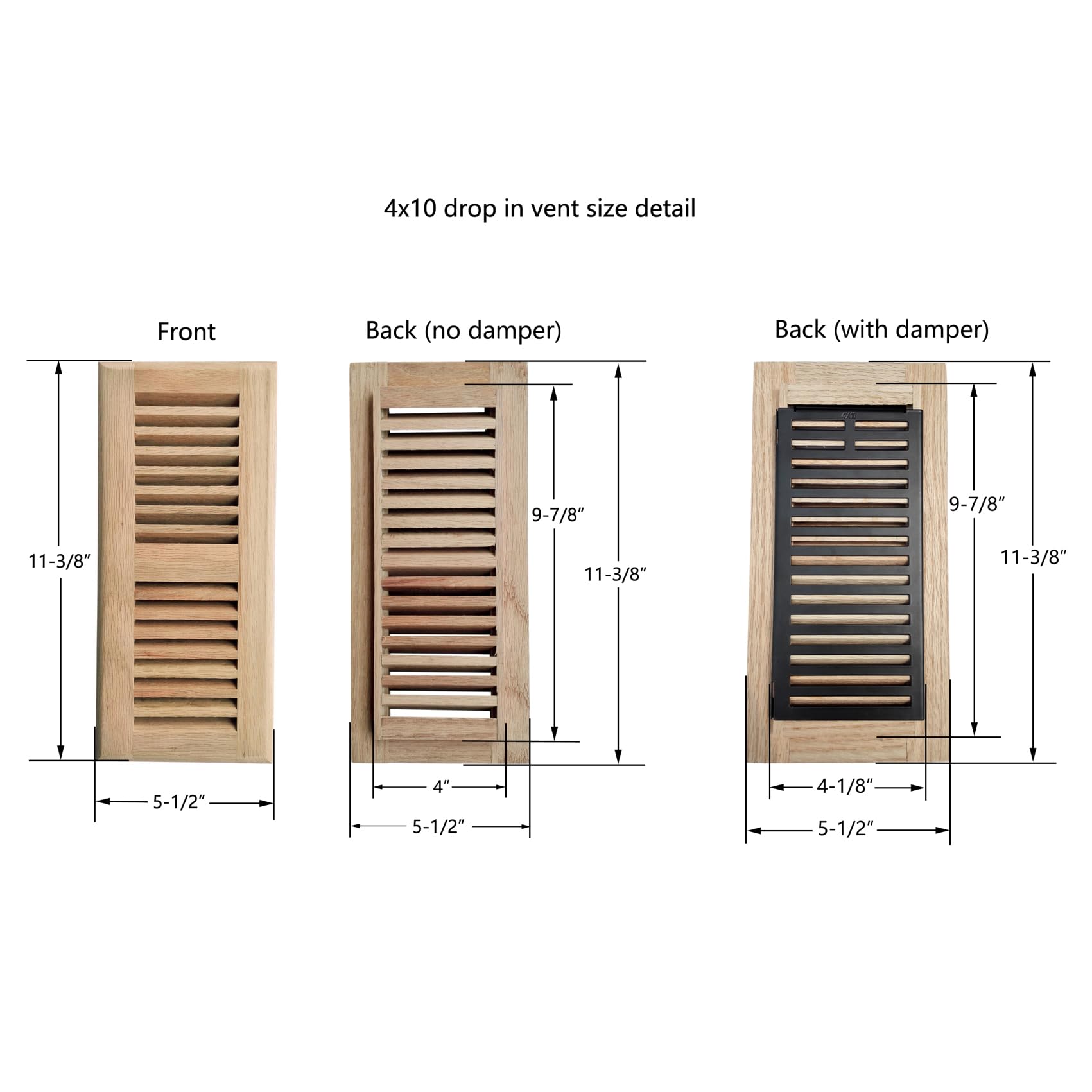 Homewell red oak floor register with louvered design complements wood floors