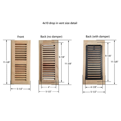 Homewell red oak floor register with louvered design complements wood floors