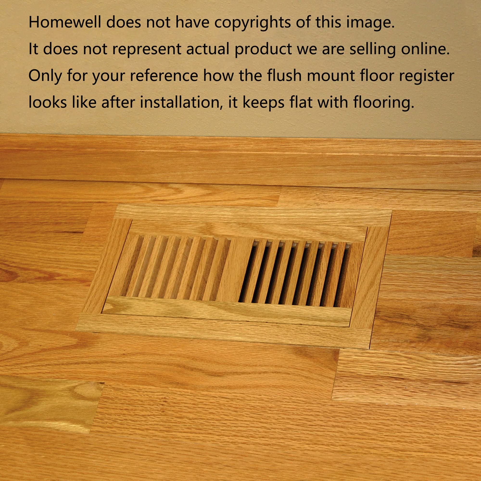 Homewell white oak floor register 1-inch frame adds sturdy support.