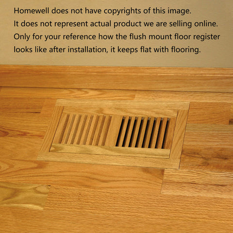 Homewell white oak floor register 1-inch frame adds sturdy support.