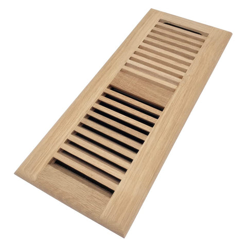 Homewell white oak register with damper for controlled airflow and easy adjustment.