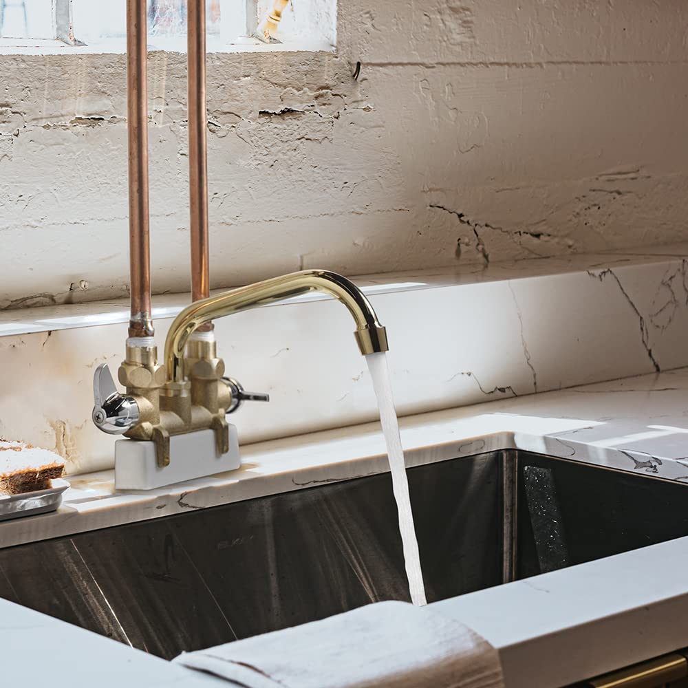 Homewerks 3310-250-RB-B rough brass laundry faucet with a 7-inch brass spout for reach.