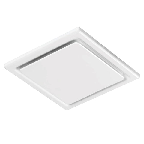 Homewerks 7140-80 white grille blends with ceilings for discreet ventilation.