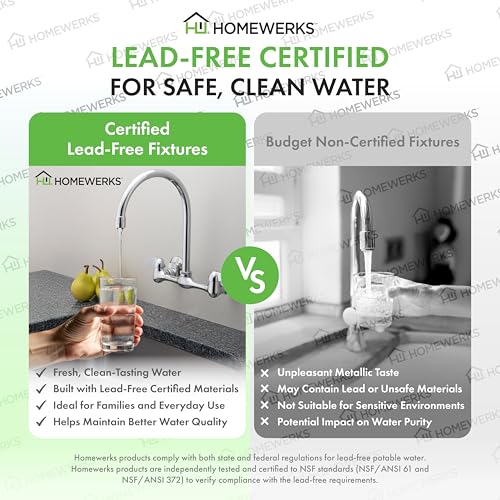 Single-basin compatibility with Homewerks faucet in a bathroom setup