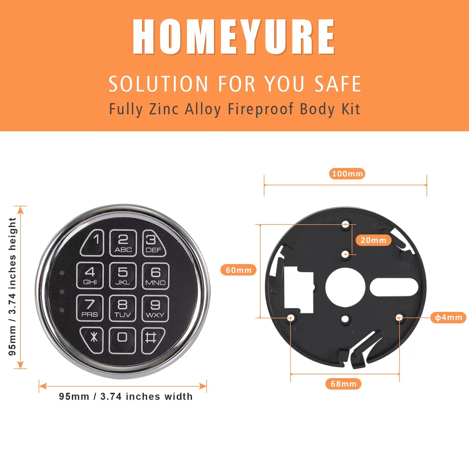 HOMEYUER override keys provide a trusted manual unlock option.