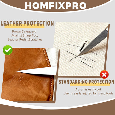 HOMFIXPRO scratch-resistant leather chest guard against tool scratches