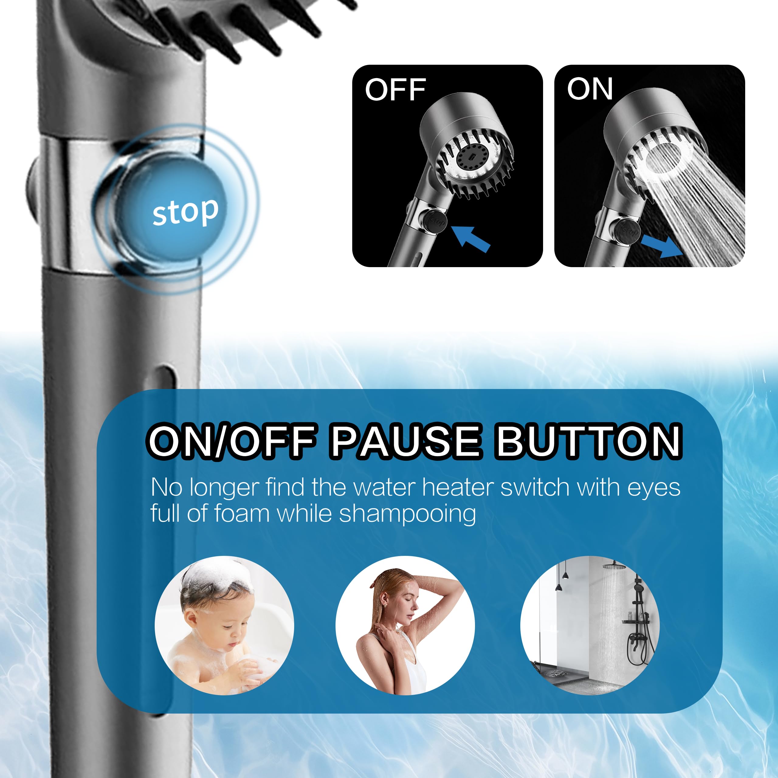 HOMHELP one-touch pause button for easy water control