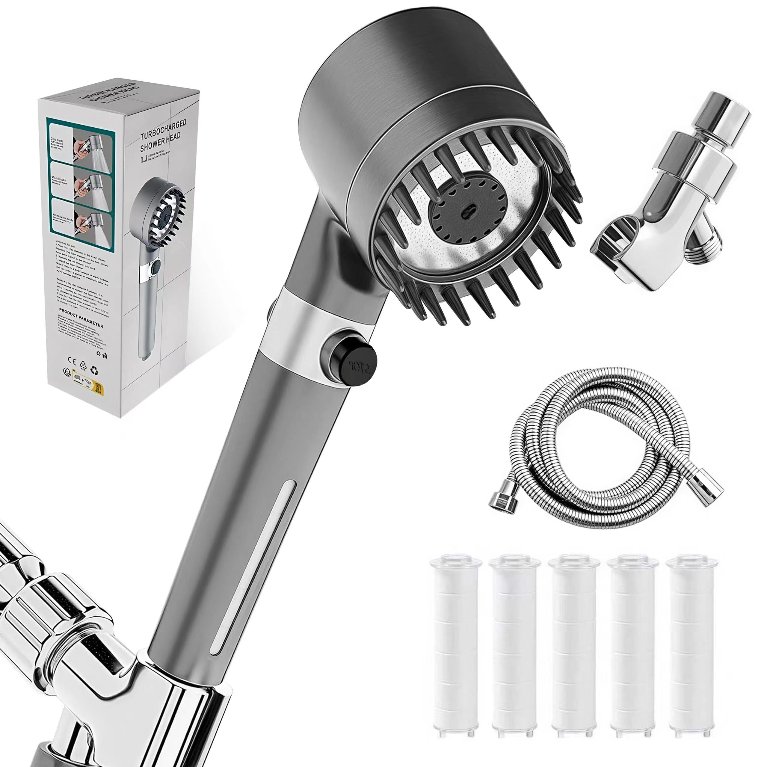 HOMHELP filtered shower head in rainfall mode for a soothing rinse