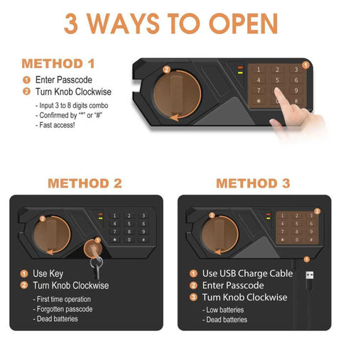 Two emergency keys included with the Homirxan safe for backup access
