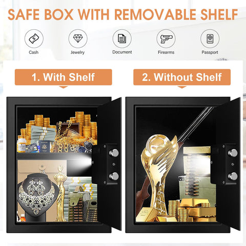 Homirxan safe placed in a home study setup for security.