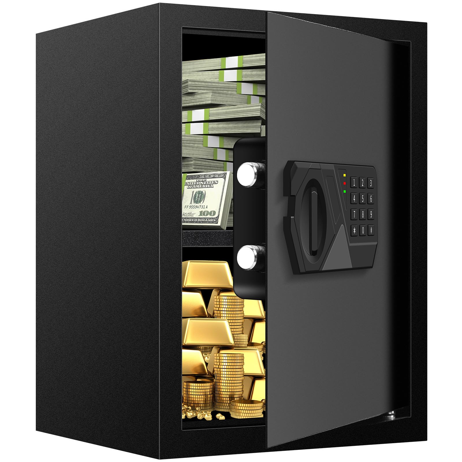 Homirxan 3.3 cu ft fire safe front view protects valuables.
