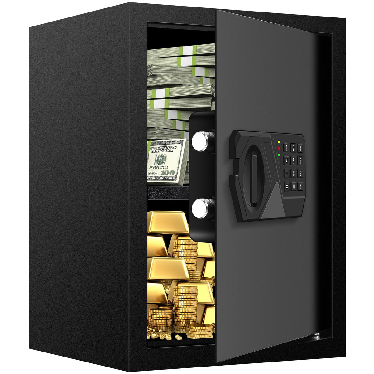 Homirxan 3.3 cu ft fire safe front view protects valuables.