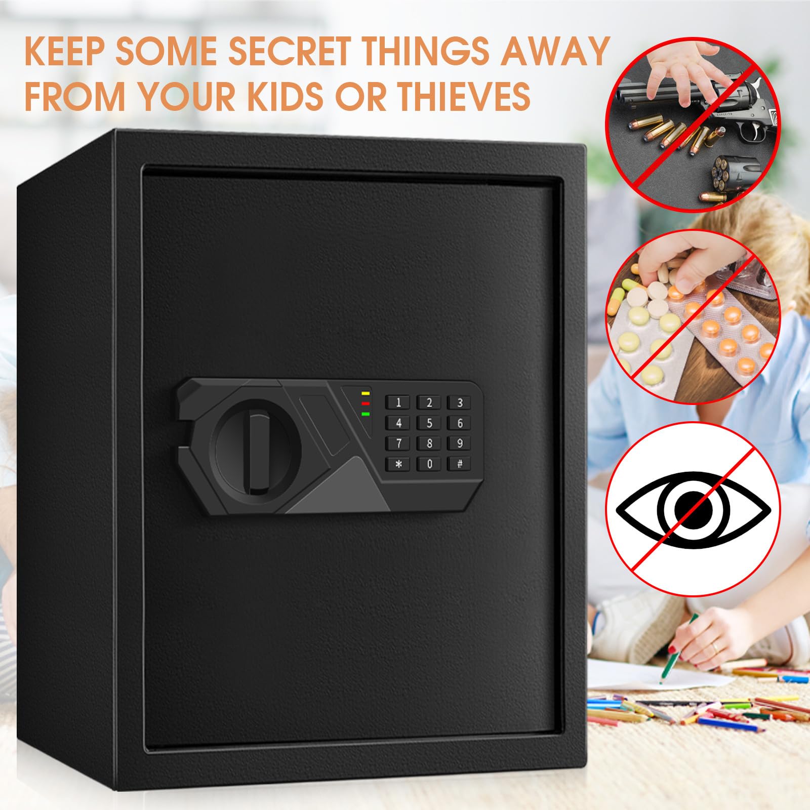 Homirxan safe showcased for secure storage demonstration.