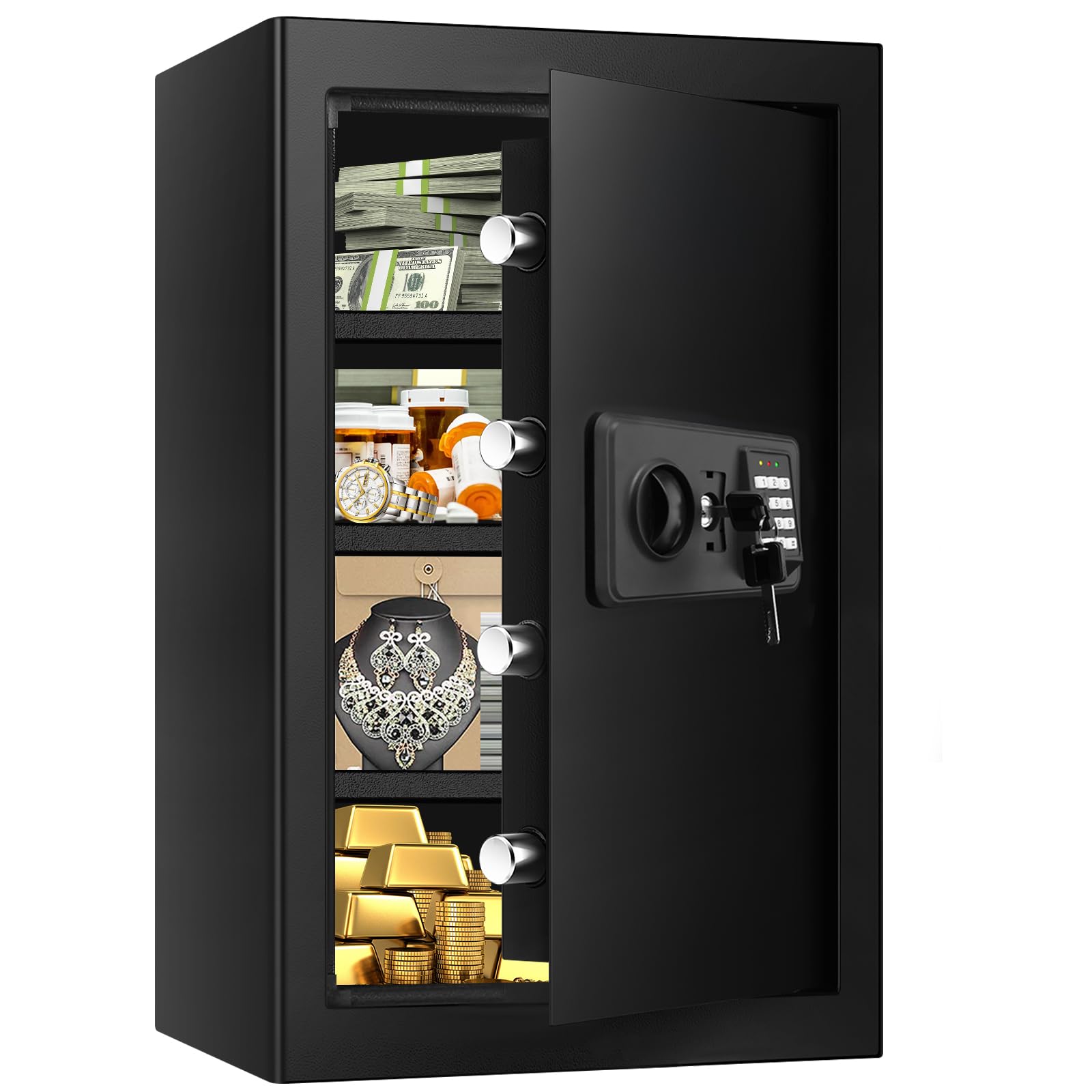 Homirxan 60cub large home safe front view shows robust security and ample space