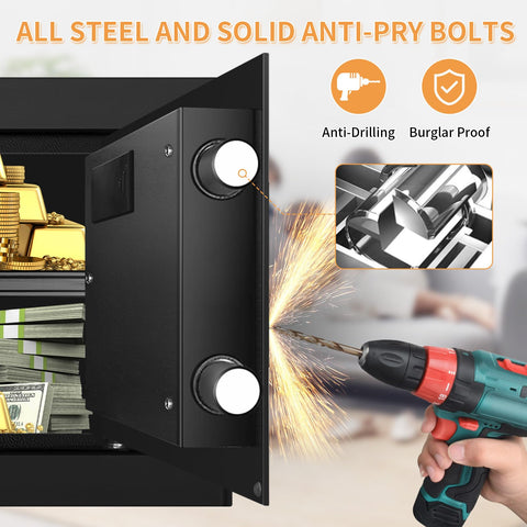 Homirxan 3-8 digit PIN safe with spare keys for access