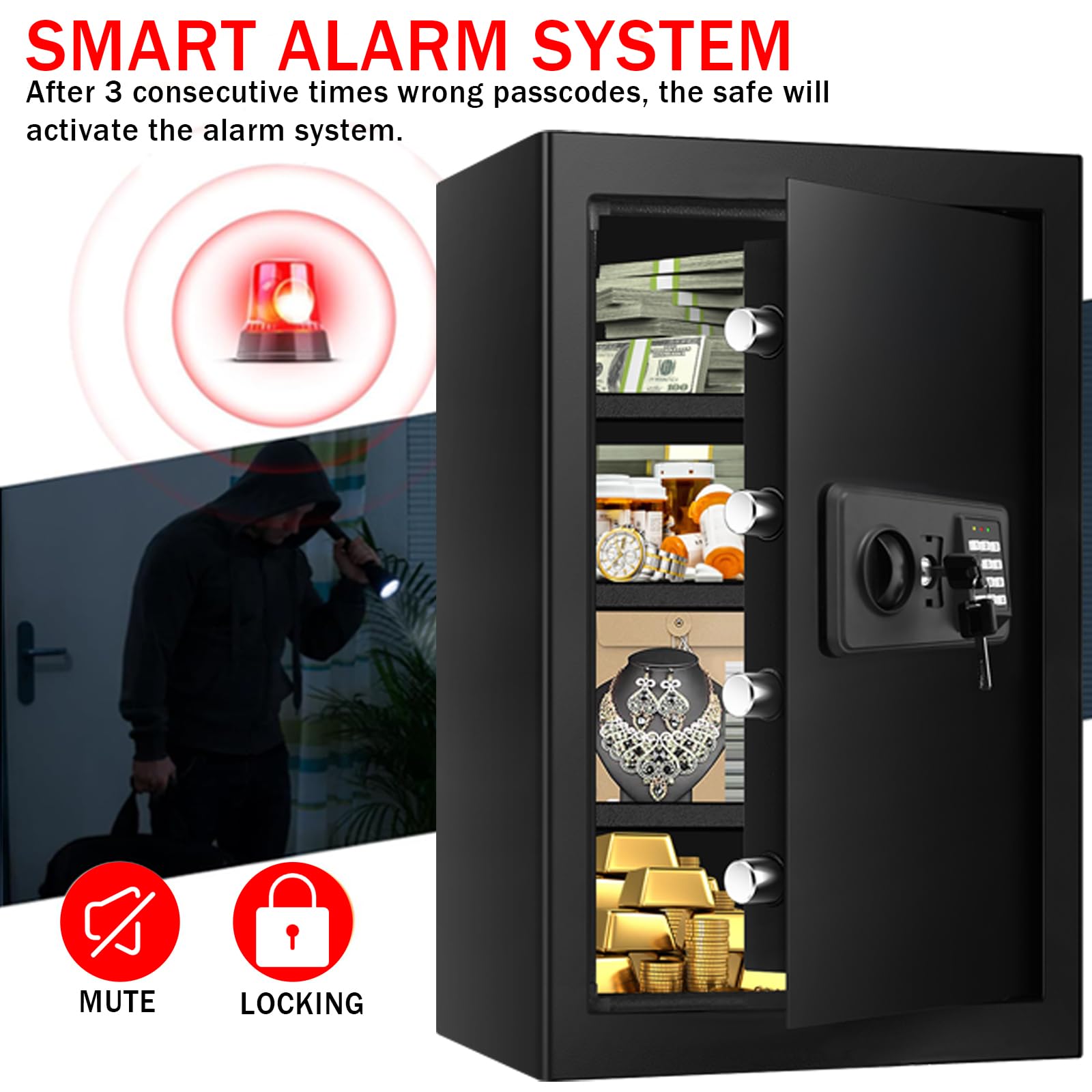 Homirxan dual alarm system deters unauthorized access