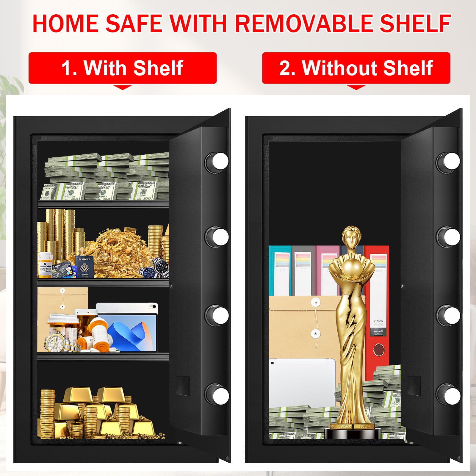 Homirxan safe anchoring kit secures to wall or floor