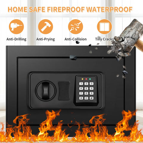 Homirxan safe anchored to wall or floor for added security
