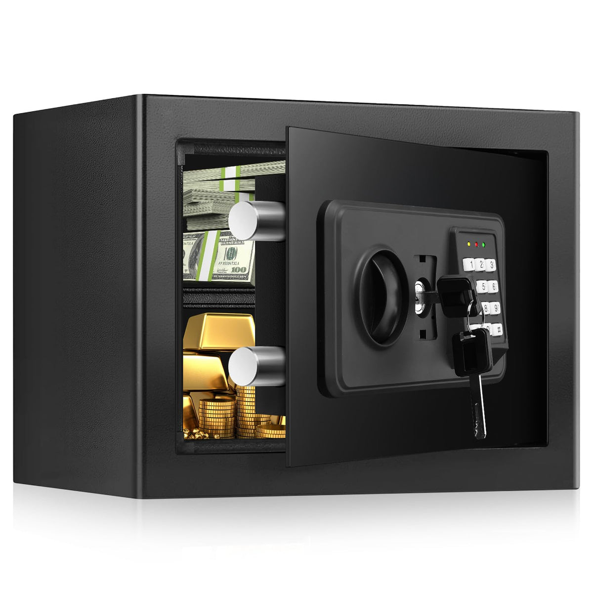 Homirxan small home safe with digital keypad protects valuables discreetly