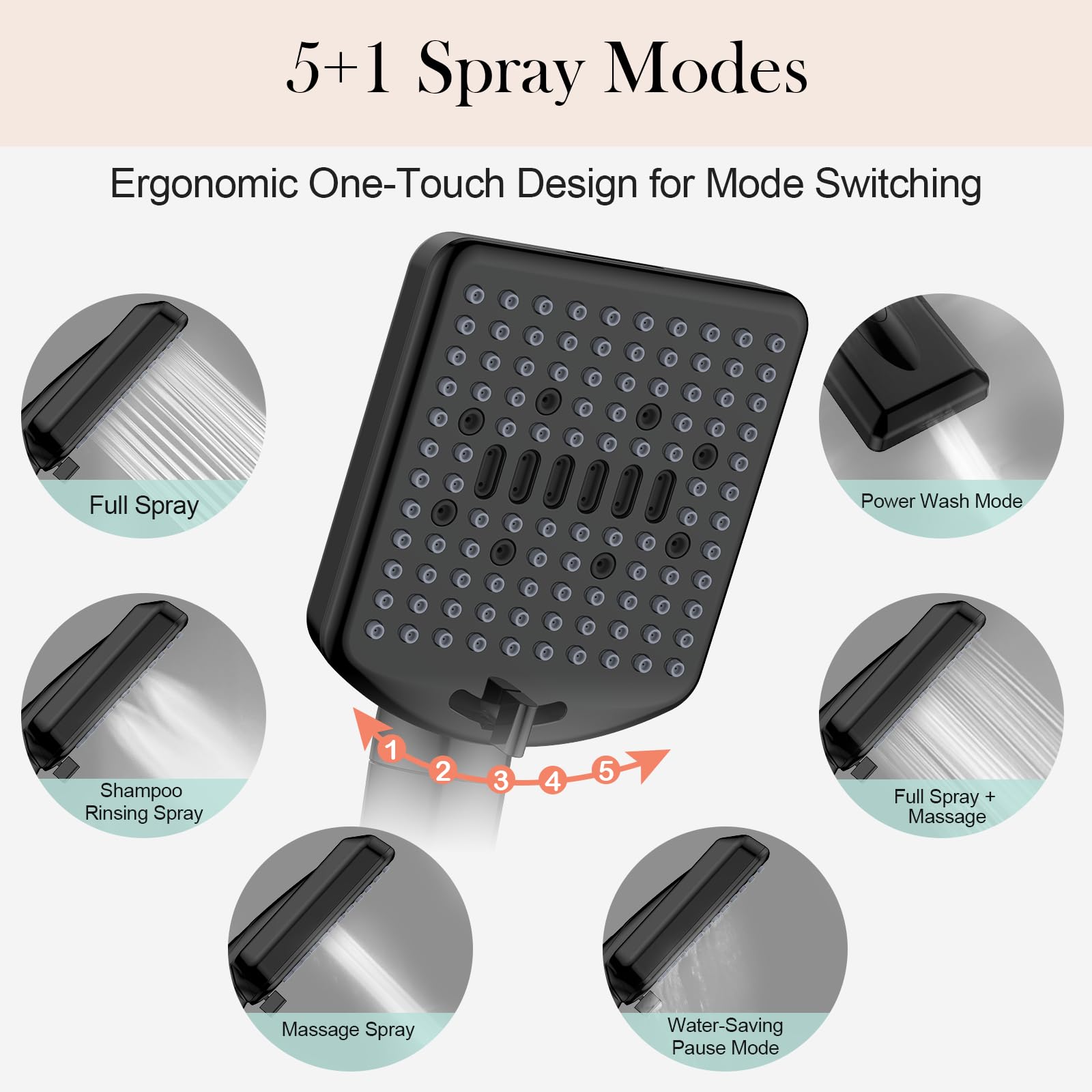 Homlord filtered shower head 6ft hose provides extra reach for thorough cleansing