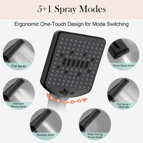 Homlord filtered shower head 6ft hose provides extra reach for thorough cleansing