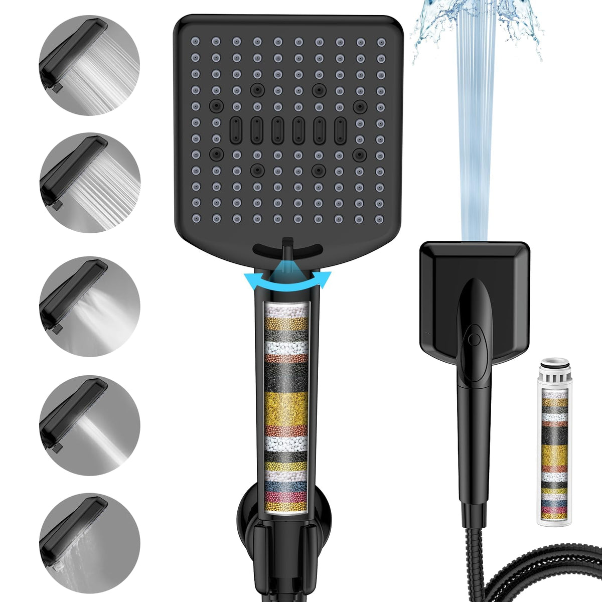 Homlord filtered shower head wide spray offers full-body coverage for a spa-like rinse