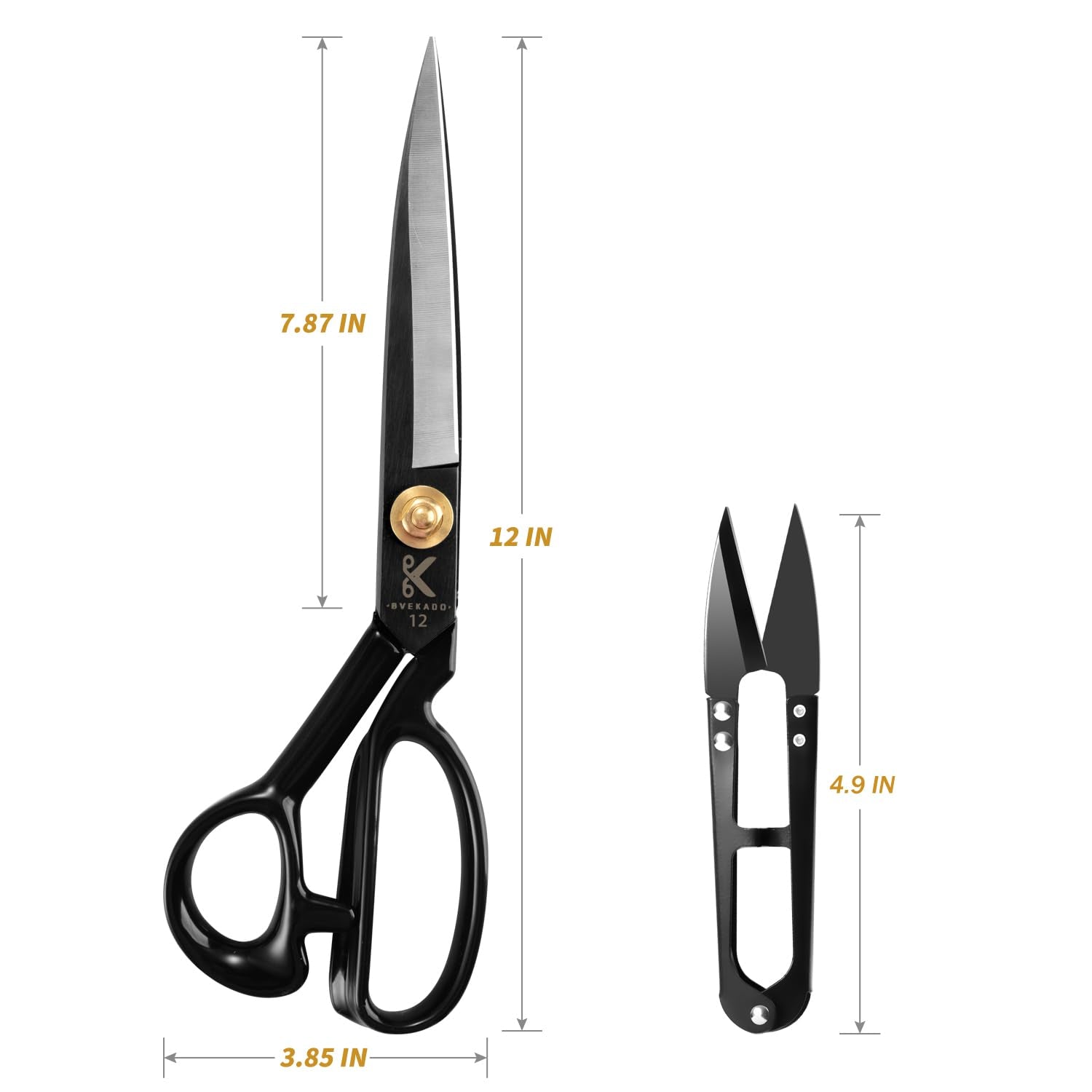 Homlynn 12-inch scissors with ergonomic handle reduce hand fatigue