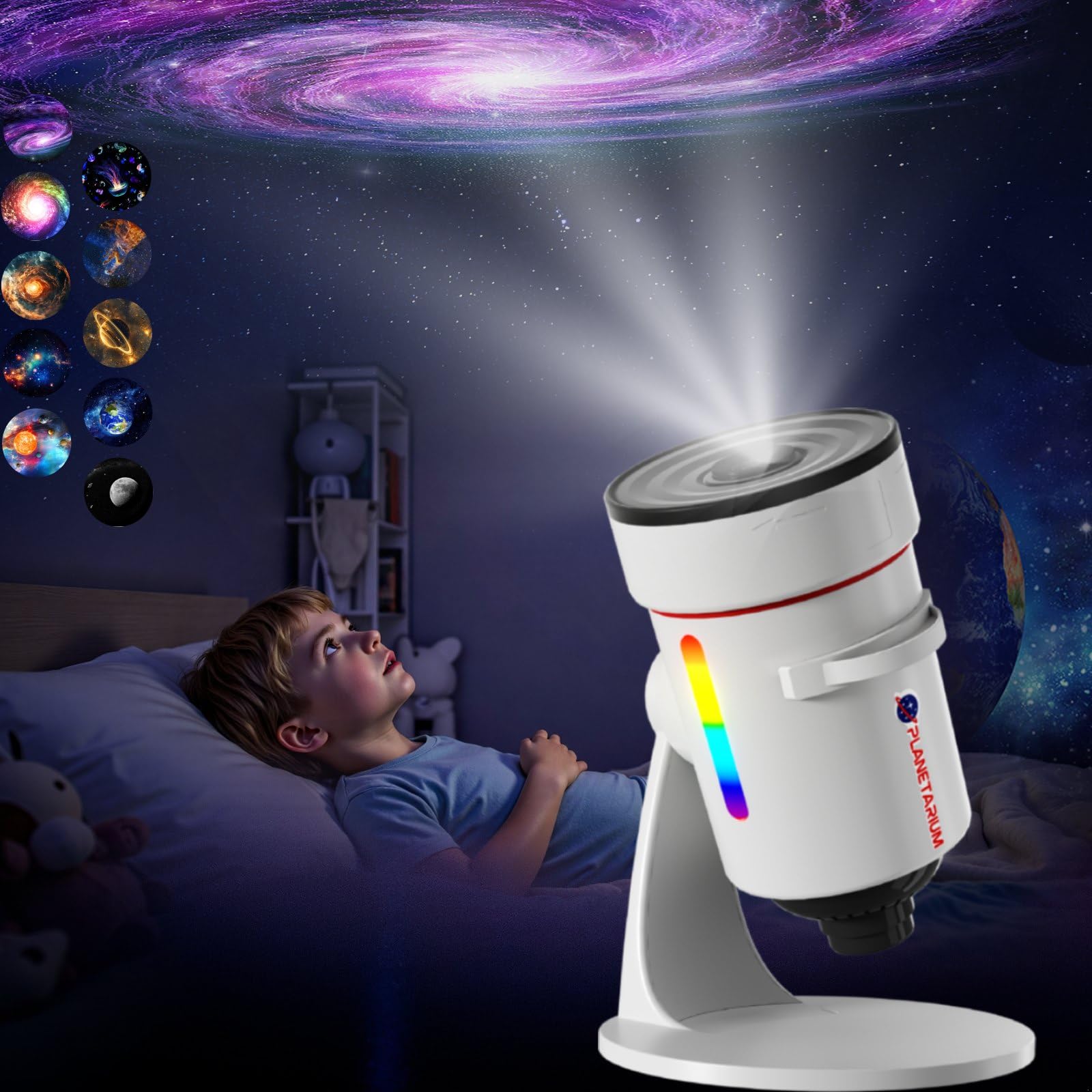 Hommkiety Galaxy Projector 4K lens delivers crisp, lifelike starry skies for immersive nights.