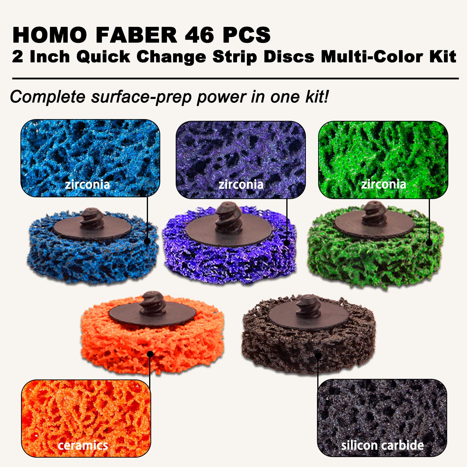 HOMO FABER green zirconia strip disc for all-purpose grinding and finishing.