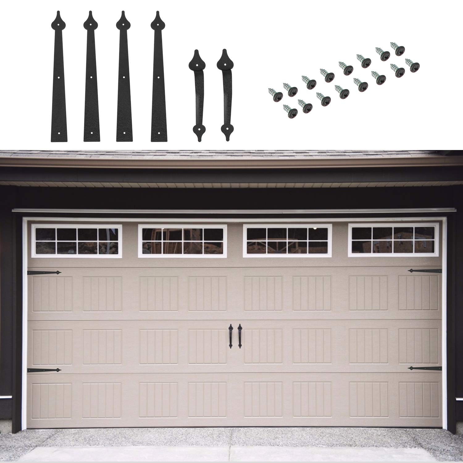 Homode 11.2-inch handles offer sturdy decorative hardware for doors and gates.