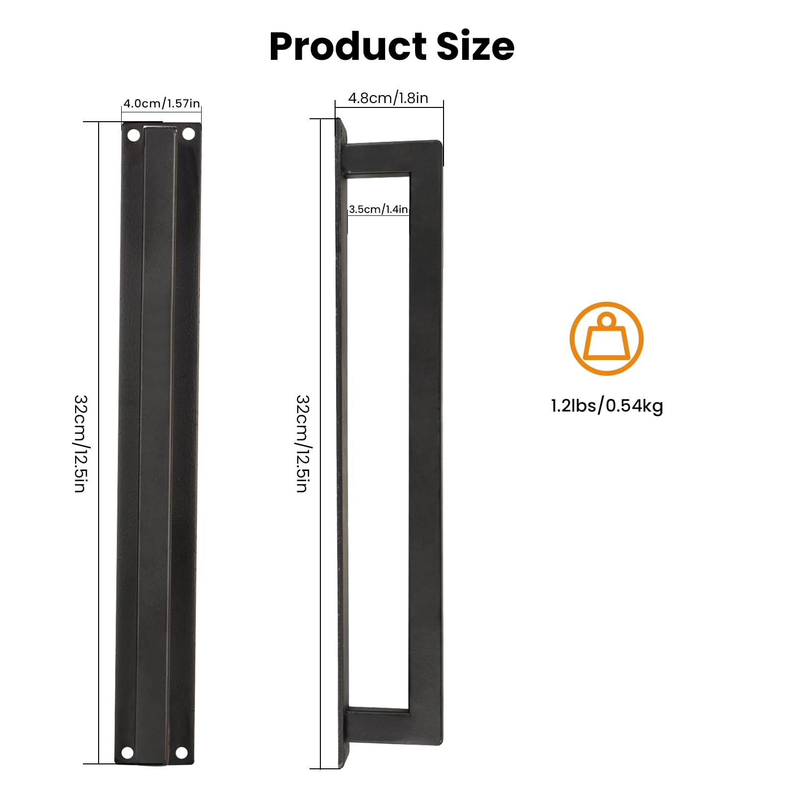 Homode rectangular-base pull with long bar for a clean, secure grip on doors.