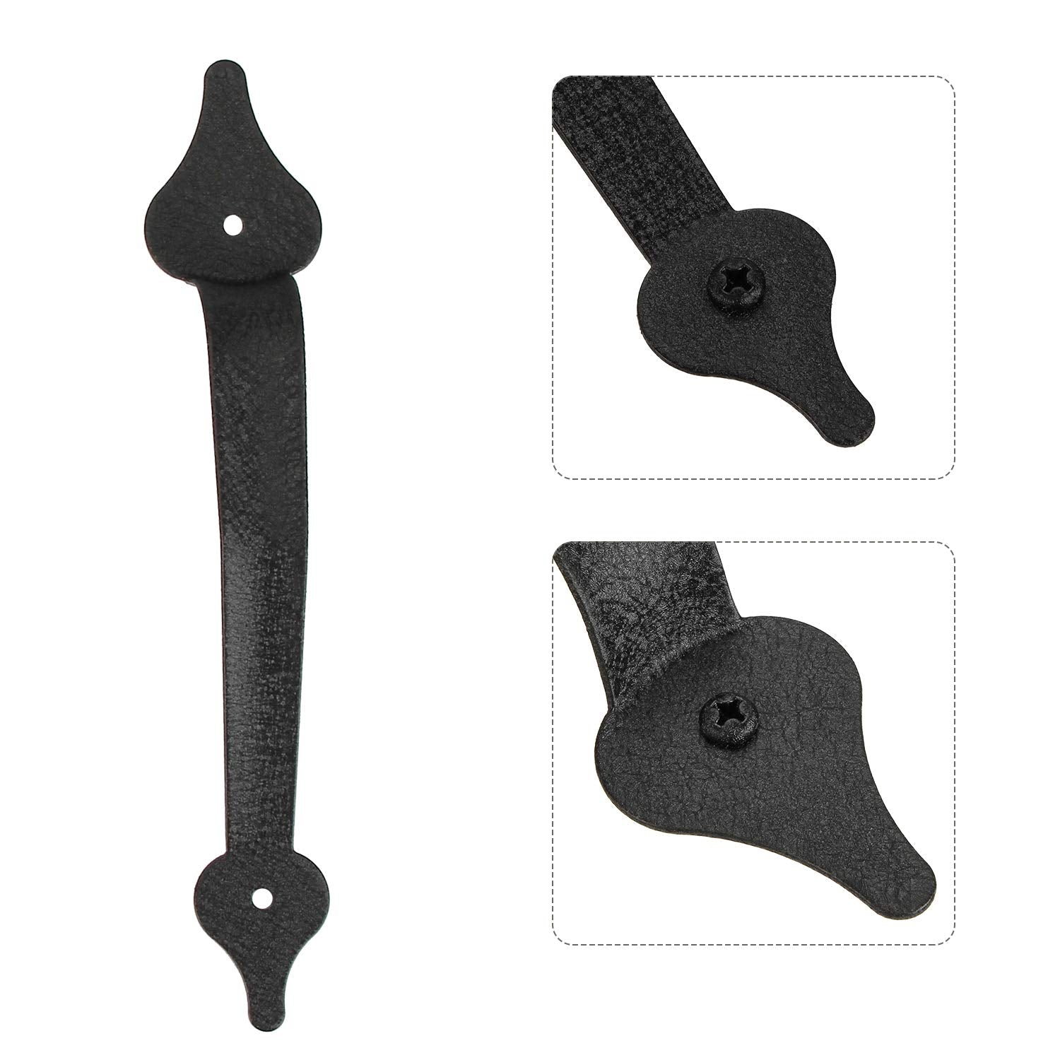 Homode iron components with a black rust-resistant coating for indoor or outdoor use.