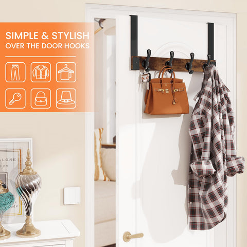 Homode rustic hook set close-up highlights durable metal brackets and wood accents.