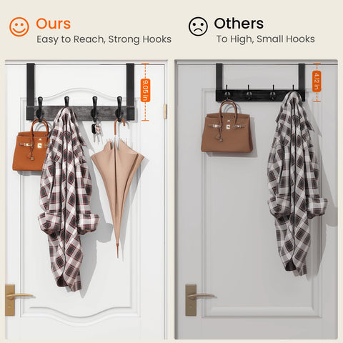 Homode grey finish adds versatile styling for towels, hats, or bags.