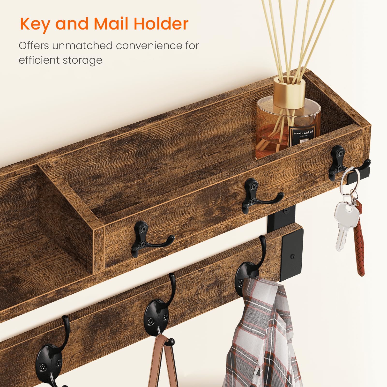 Homode rustic-brown wood detail adds classic style and accessibility.