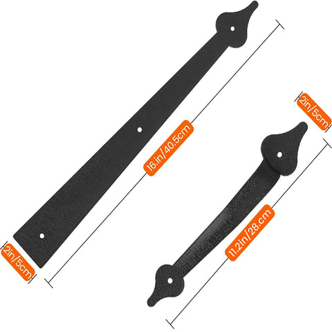 Homode spear-style hinge bracket in black for a bold vintage touch.