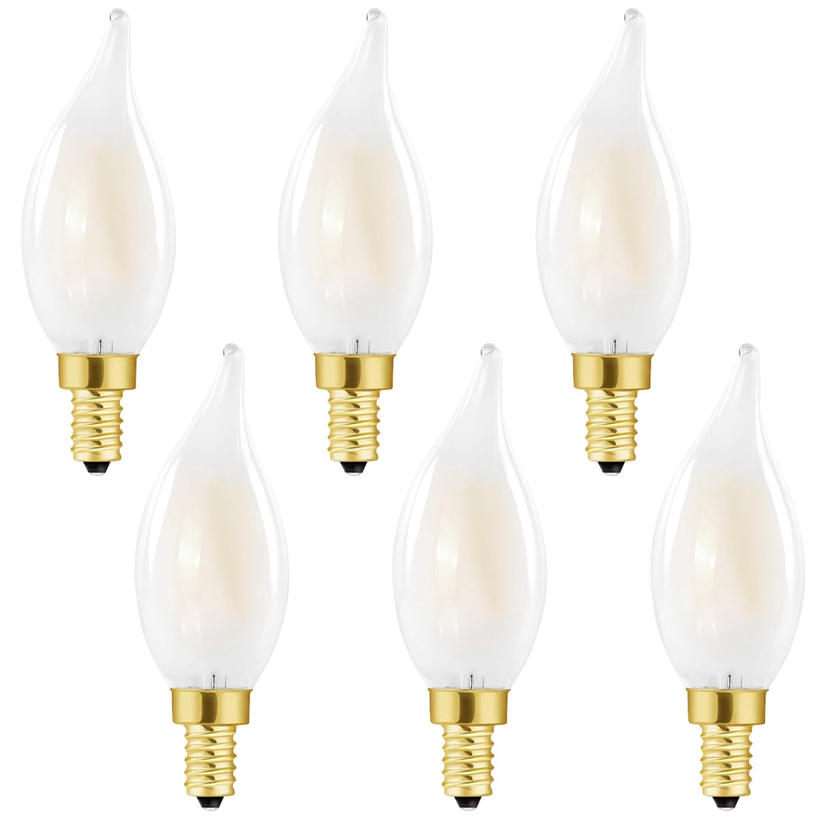 HOMOSUM LED frosted candelabra bulbs pack front view for dining room ambiance