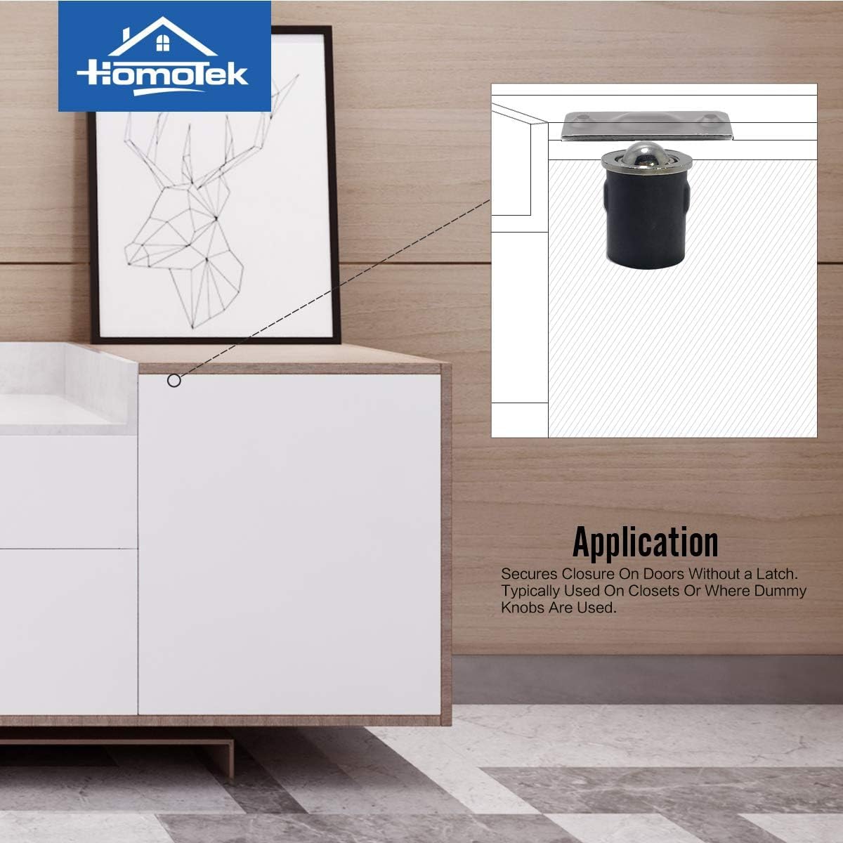 HOMOTEK satin nickel finish complements contemporary closet hardware style.