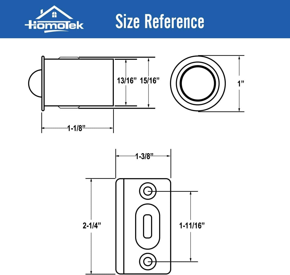 HOMOTEK strike plate and screws included for quick closet door installation.