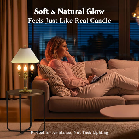 Hompavo candle bulb with flame tip provides warm ambiance for dining and gatherings