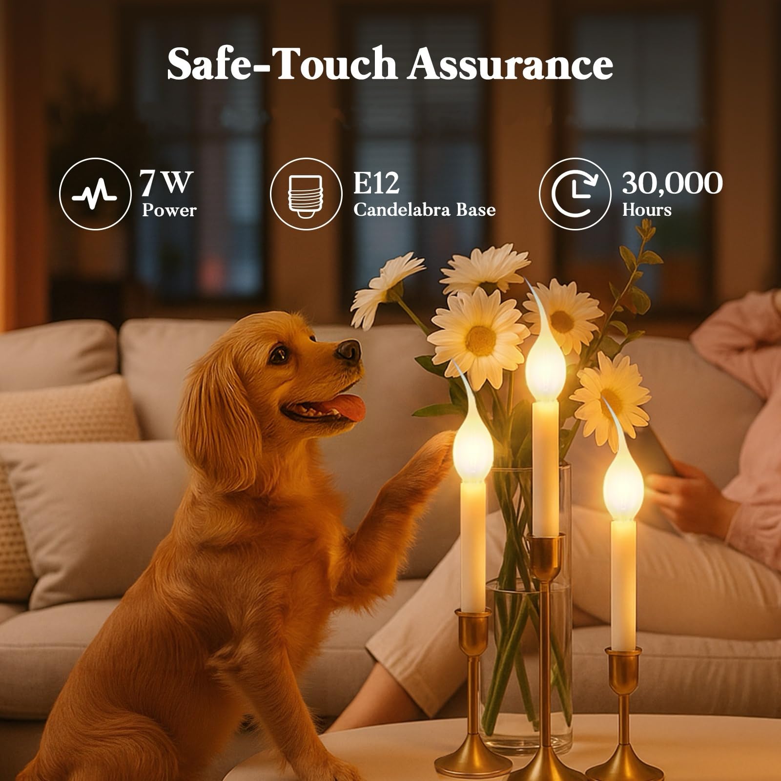 Hompavo outdoor lantern candle bulb provides soft year-round illumination